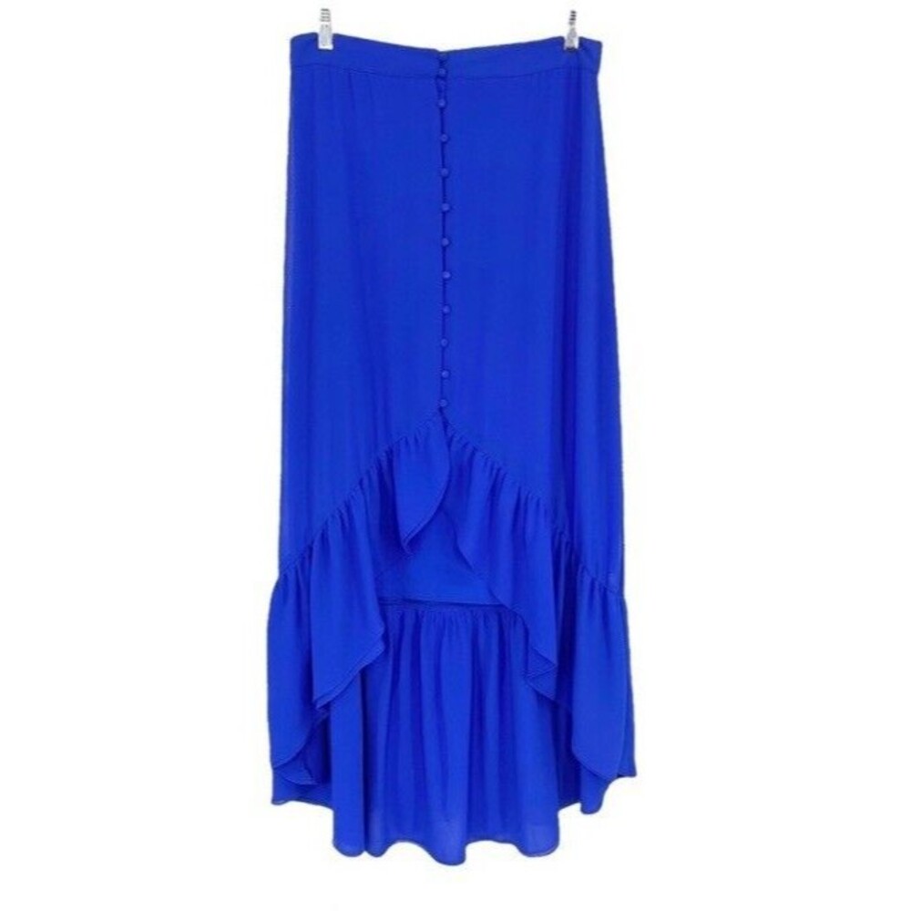 Naked Zebra Skirt Hi-Low Tiered Ruffled Button Front Fiesta Fun Casual Vacay NEW